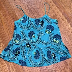 LOFT ruffle floral tank top women’s size S